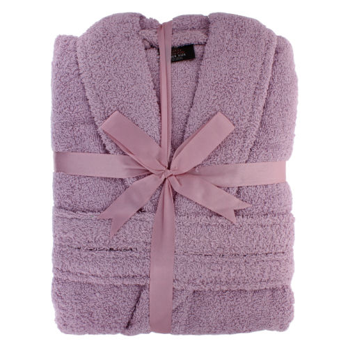 One Size Unisex Terry Towelling Bath Robe Lilac