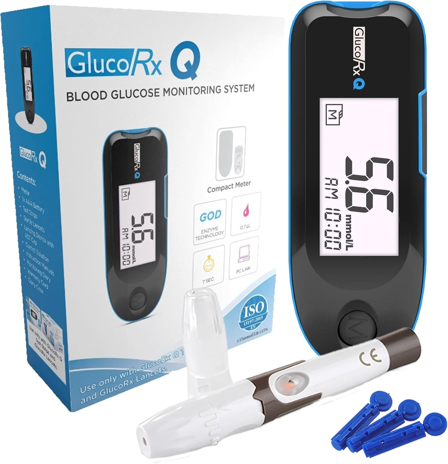 GlucoRx Q Blood Glucose Monitoring System
