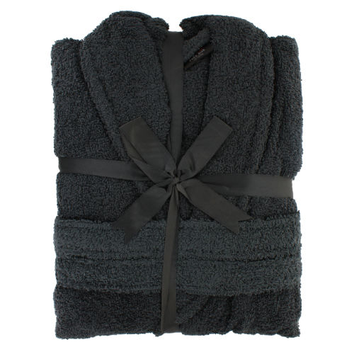 One Size Unisex Terry Towelling Bath Robe Grey