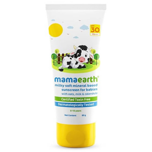 Mamaearth Milky Soft Mineral Based Sunscreen SPF 30 & PA+++ With Oats - 80g