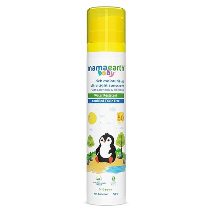 Mamaearth Baby Rich Moisturizing Ultra Light Sunscreen-50g