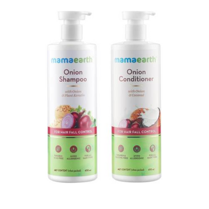 Mamaearth Onion Shampoo & Onion Conditioner For Hair Fall Control -(250 ml + 250 ml) Combo