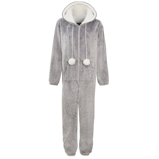 Ladies Snuggle Onesie with Sherpa Hood &amp; Cuff