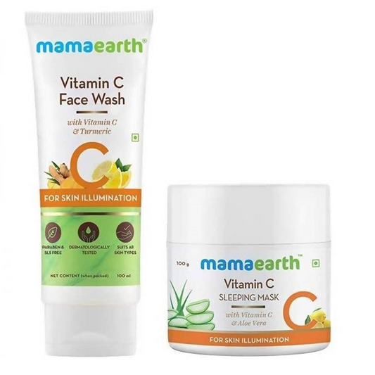 Mamaearth Vitamin C Face Wash & Sleeping Mask For Skin Illumination Combo