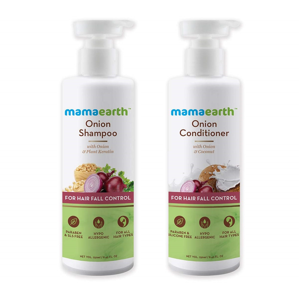 Mamaearth Onion Shampoo & Onion Conditioner For Hair Fall Control -(250 ml + 250 ml) Combo