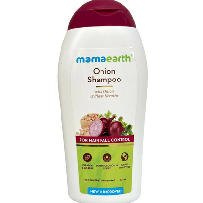 Mamaearth Onion Shampoo for Hair Fall Control & Hair Growth with Onion 200ml - 400 ml