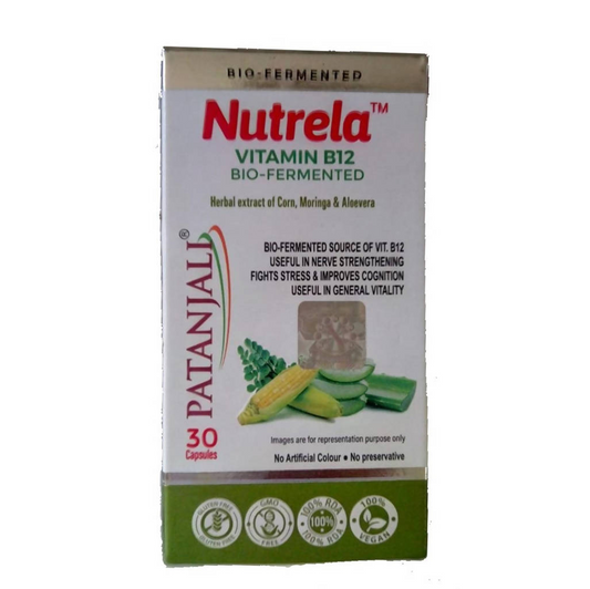 Patanjali Nutrela Vitamin B12 Bio-Fermented Capsules -30 caps