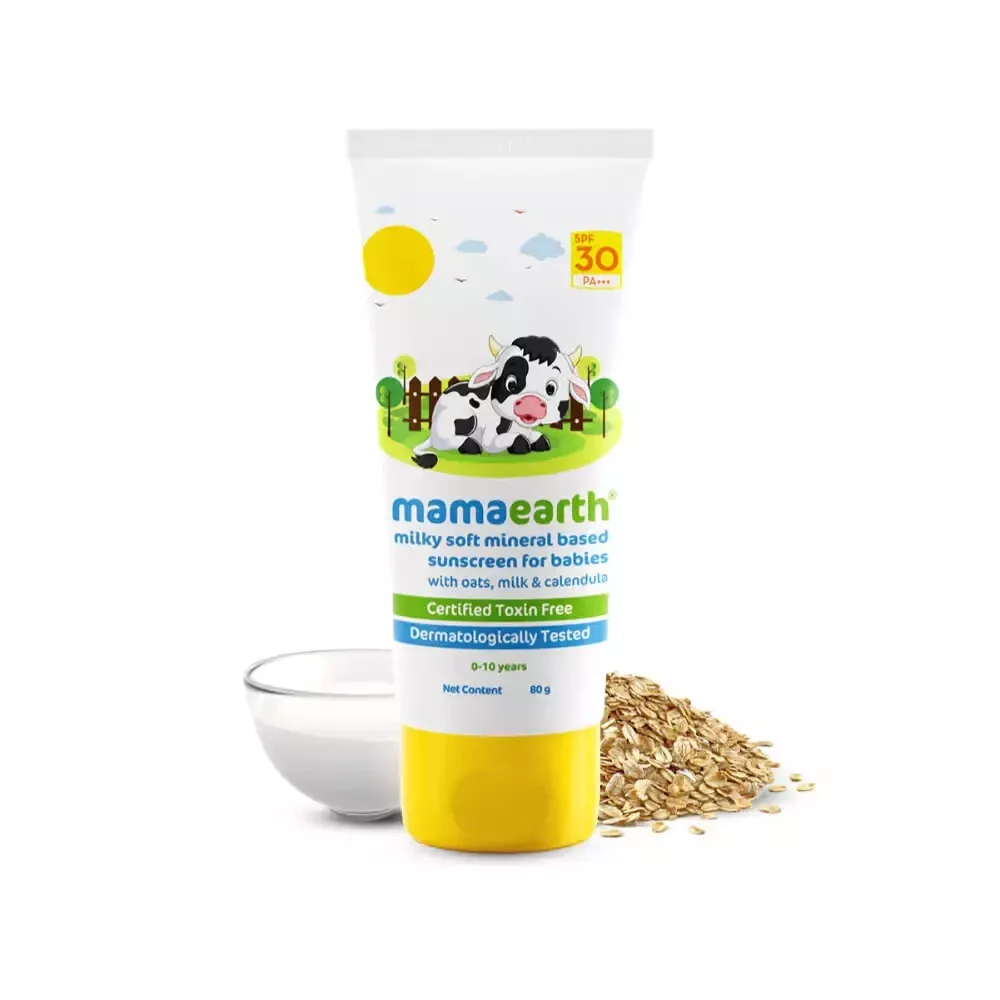 Mamaearth Milky Soft Mineral Based Sunscreen For Babies (80 g)