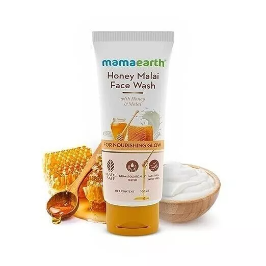 Mamaearth Honey Malai Face Wash with Honey & Malai For Nourishing Glow 100 ml