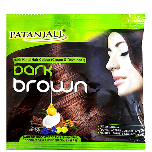 Patanjali Kesh Kanti Hair Colour (Cream & Developer) - Dark Brown -40 gm