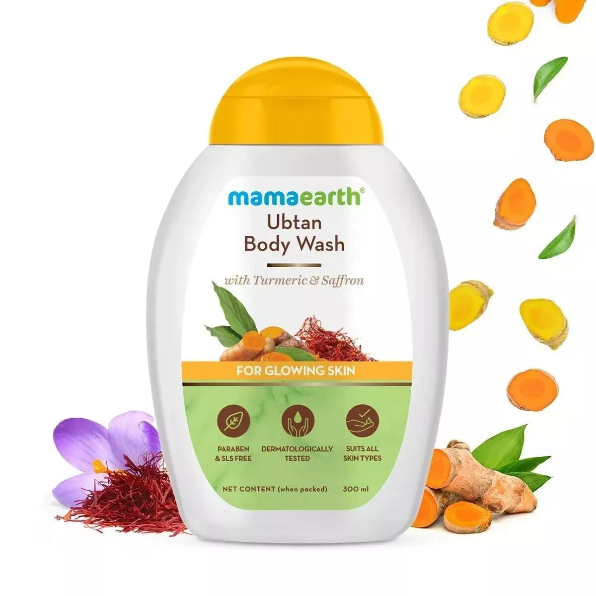 Mamaearth Ubtan Body Wash for Men & Women with Turmeric & Saffron 300ml