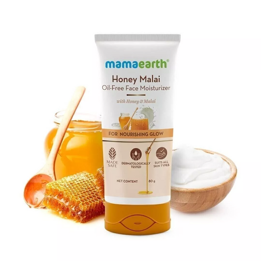 Mamaearth Honey Malai Oil-Free Face Moisturizer for Nourishing Glow 80gm