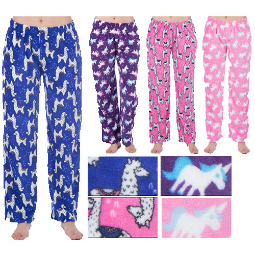 Ladies Unicorn/Llama Design Fleece Lounge Pants