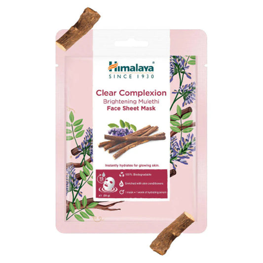 Himalaya Clear Complexion Brightening Mulethi Face Sheet Mask -30 gm