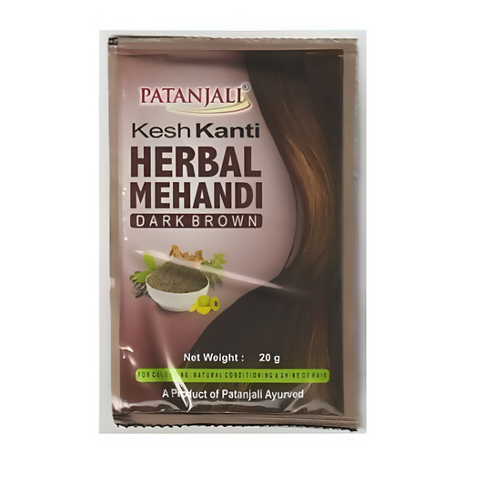 Patanjali Kesh Kanti Herbal Mehandi Dark Brown - 20 gm