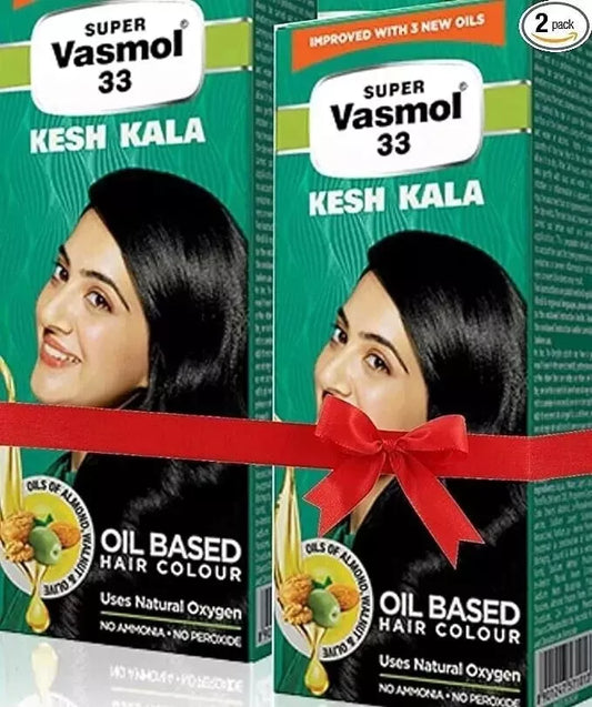 PACK 4 X Super Vasmol 33 Kesh Kala Hair Oil - Almond Protein Neem Extract 100ml