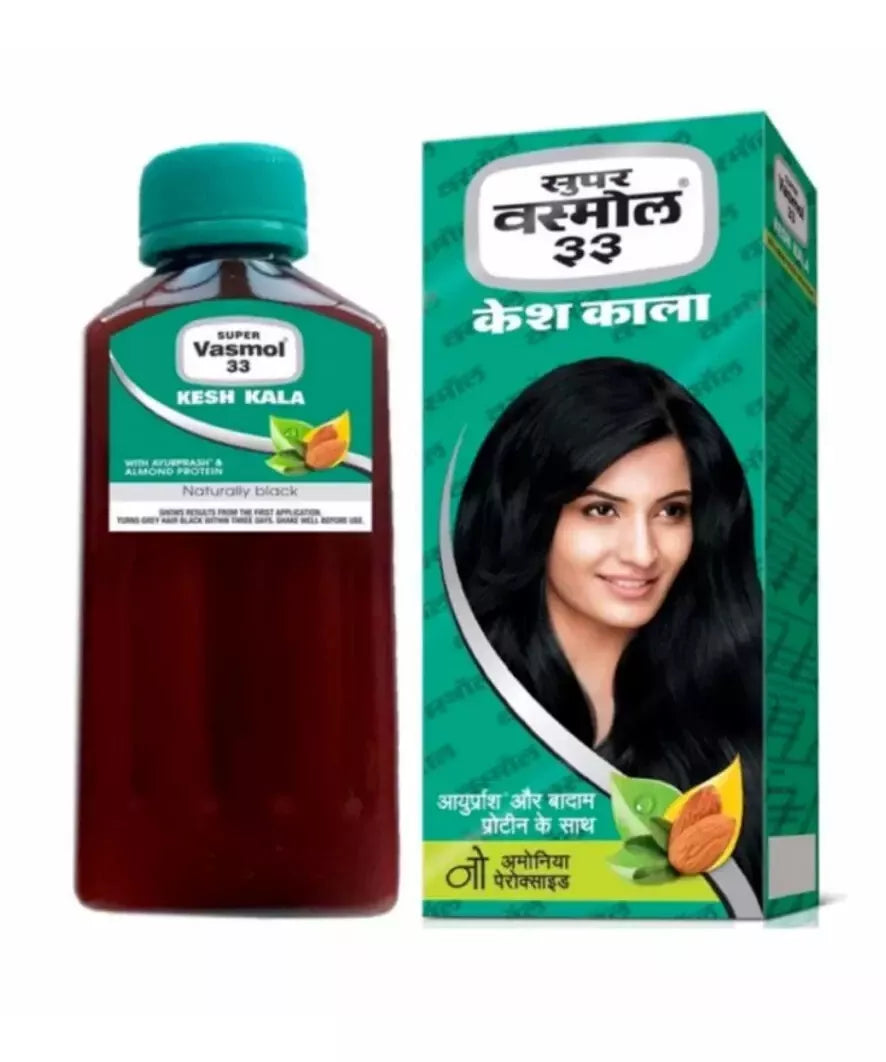 Super Vasmol 33 Naturally Black Kesh Kala Hair Colour Dye No Ammonia Genuine