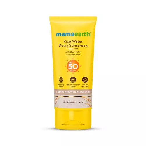 Mamaearth Rice Water Dewy Sunscreen – Hydrating & Broad Spectrum Protection