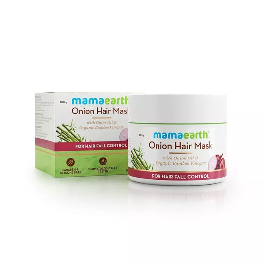 Mamaearth Onion Hair Mask for Hair Fall Control with Organic Bamboo Vinegar 200g