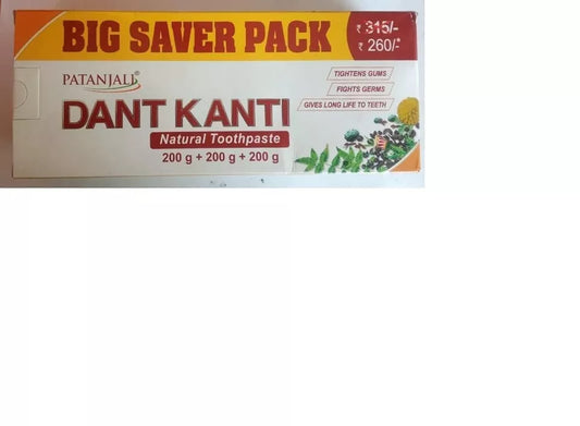 Patanjali Dant Kanti Natural Family Pack, 200G+200G+200G