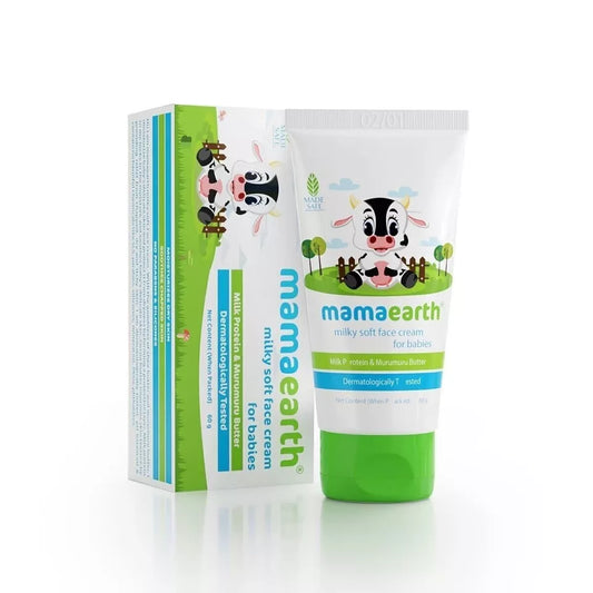 Mamaearth Milky Soft Face Cream for Babies | Milk Protein & Murumuru Butter 60gm